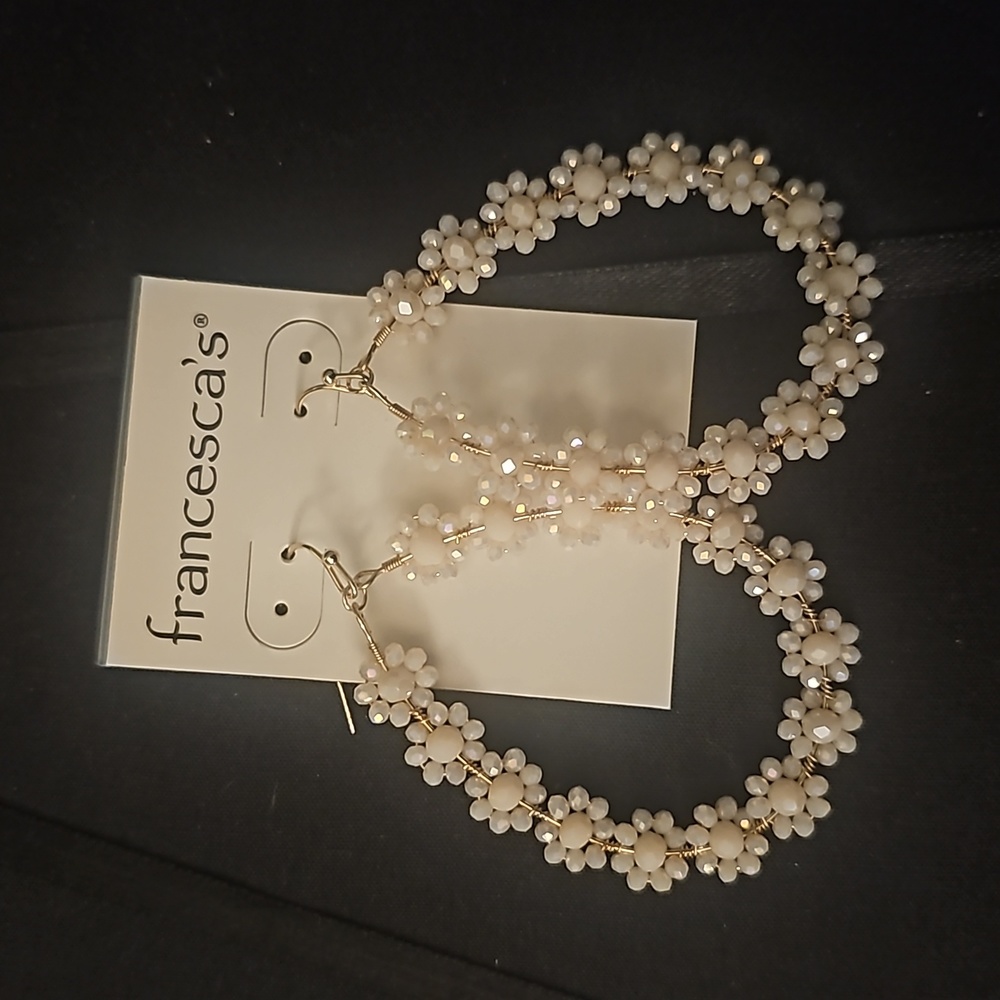 Light pink beaded earrings